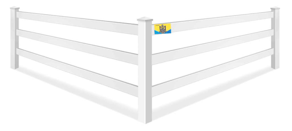 3-rail vinyl ranch rail fencing for a large estate in North Dakota.