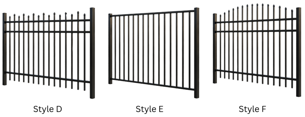 Style alternating picket top aluminum fence for modern architectural homes.